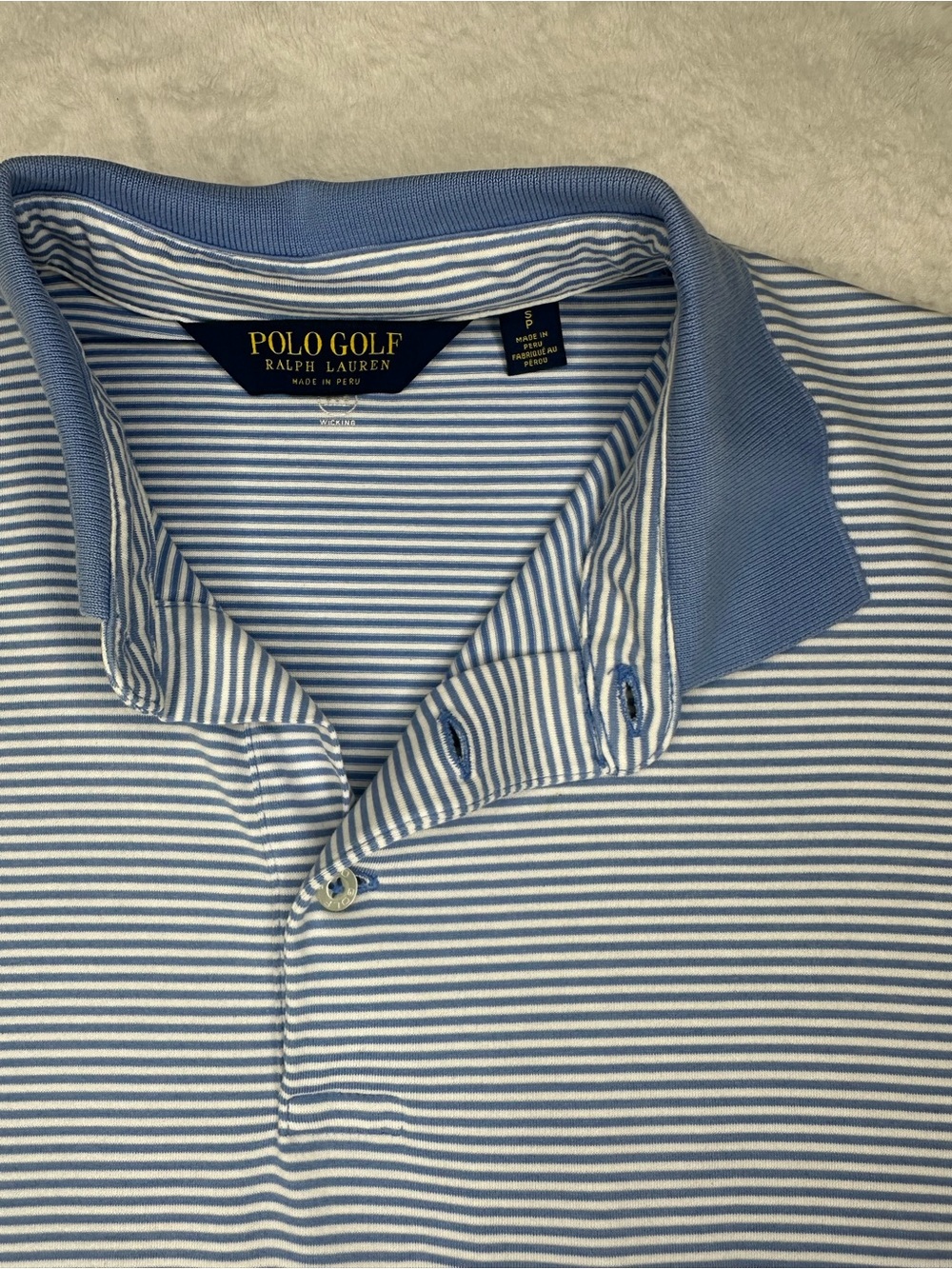 Polo Golf Ralph Lauren Striped Performance Polo Men’s Small S Blue White